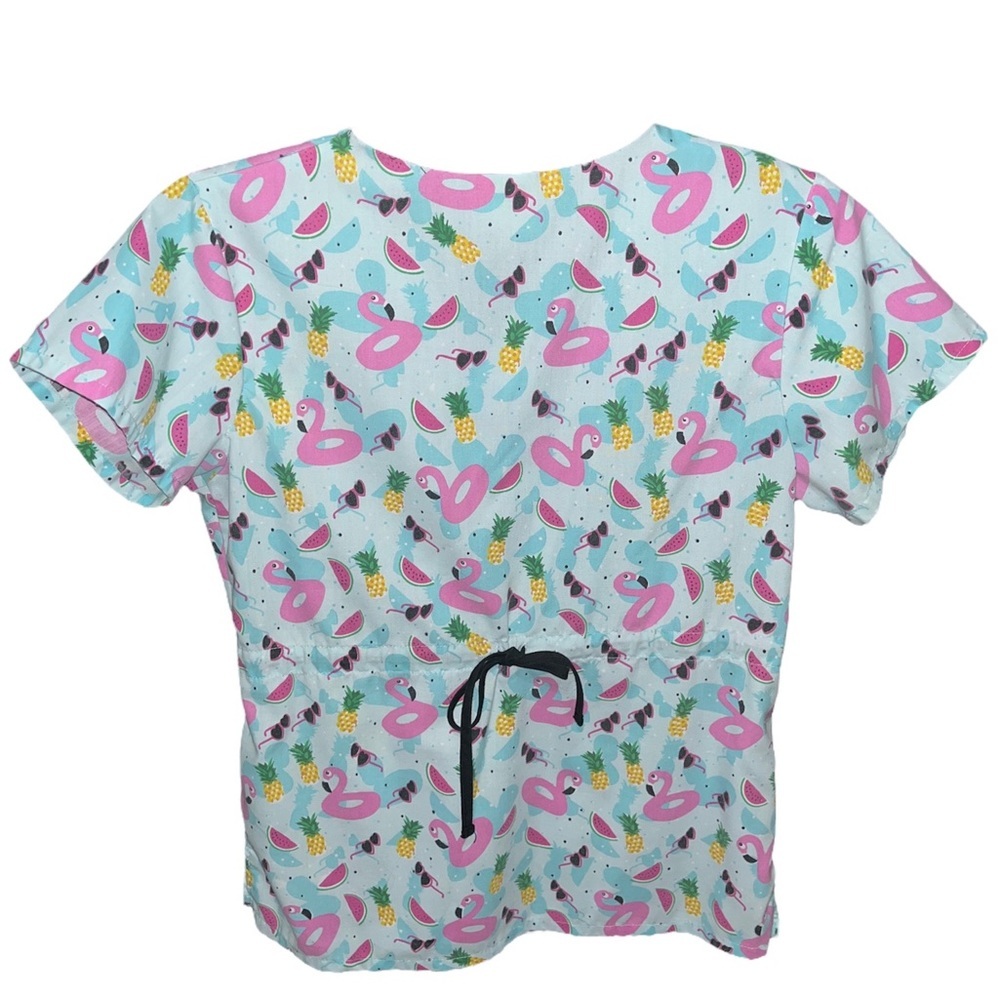 Divine Scrubs by JDM Uniforms Flamingo Scrub Top - Picture 2 of 4